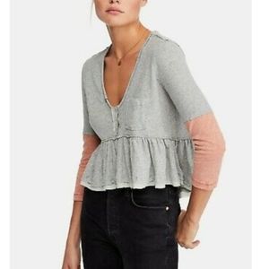 NWT Free People Heart of Mine Peplum Top Small